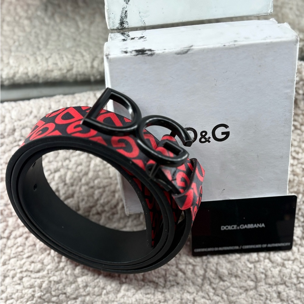Dolce & Gabbana Red and Black Belt